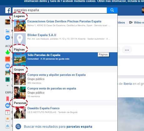 encontrar terreno con facebook