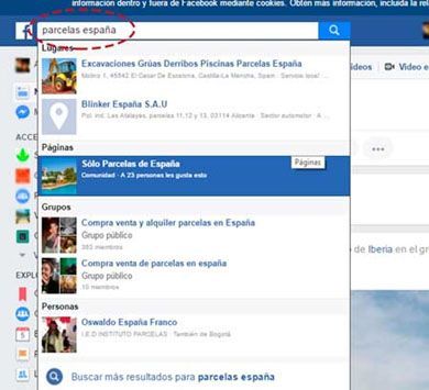 encontrar terreno con facebook