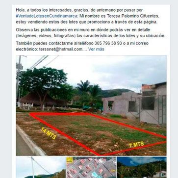 encontrar terreno con facebook