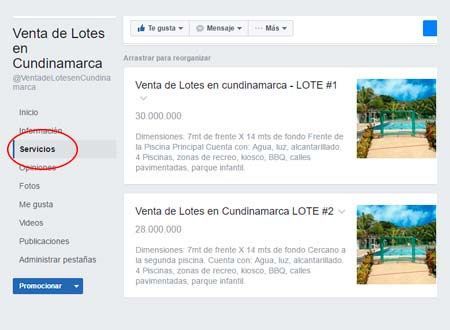 encontrar terreno para casa en facebook
